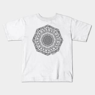 Hand drawn wacky wonky doodle mandala Kids T-Shirt